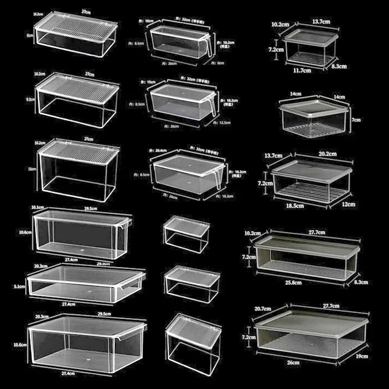 Desktop Display Case With Cover, Rectangular Transparent Acrylic Storage Box For Kitchen, Cosmetics, Stationery and Toy