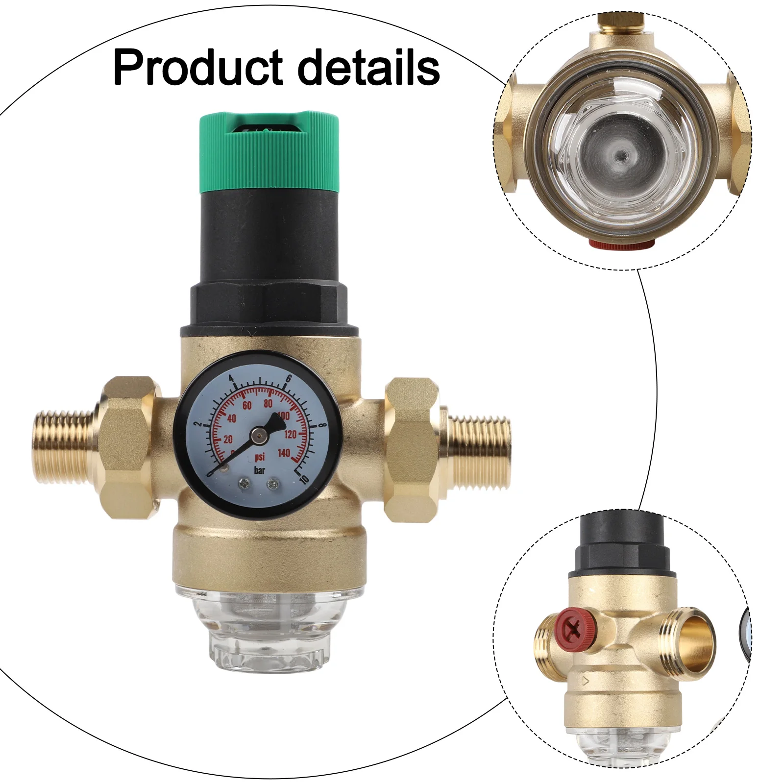 

Латунный регулятор давления со встроенной системой фильтрации и градуированным манометром для общего сантехнического применения