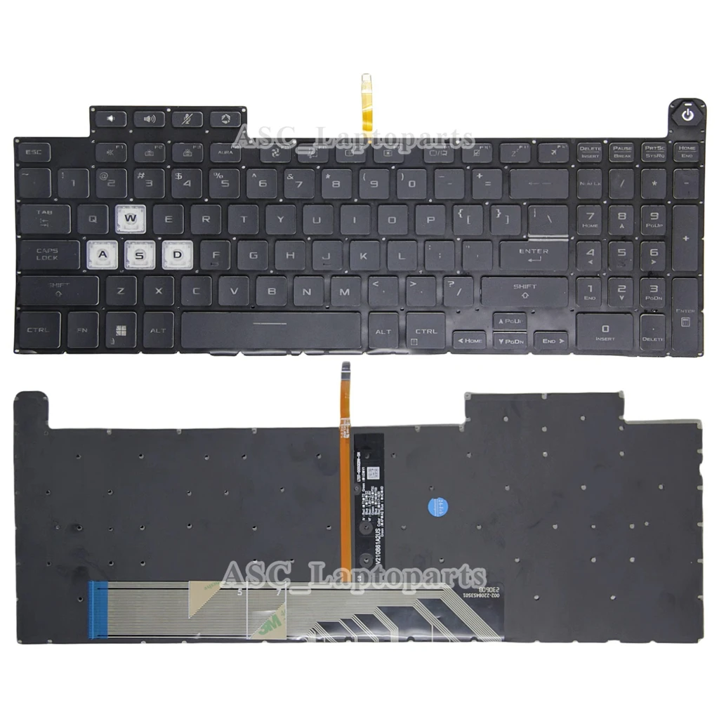 Imagem -03 - Qwerty Teclado para Asus A17 Tuf Gaming 17.3 Fa707 Fa707r Fa707rm Retroiluminado sem Moldura Novo us