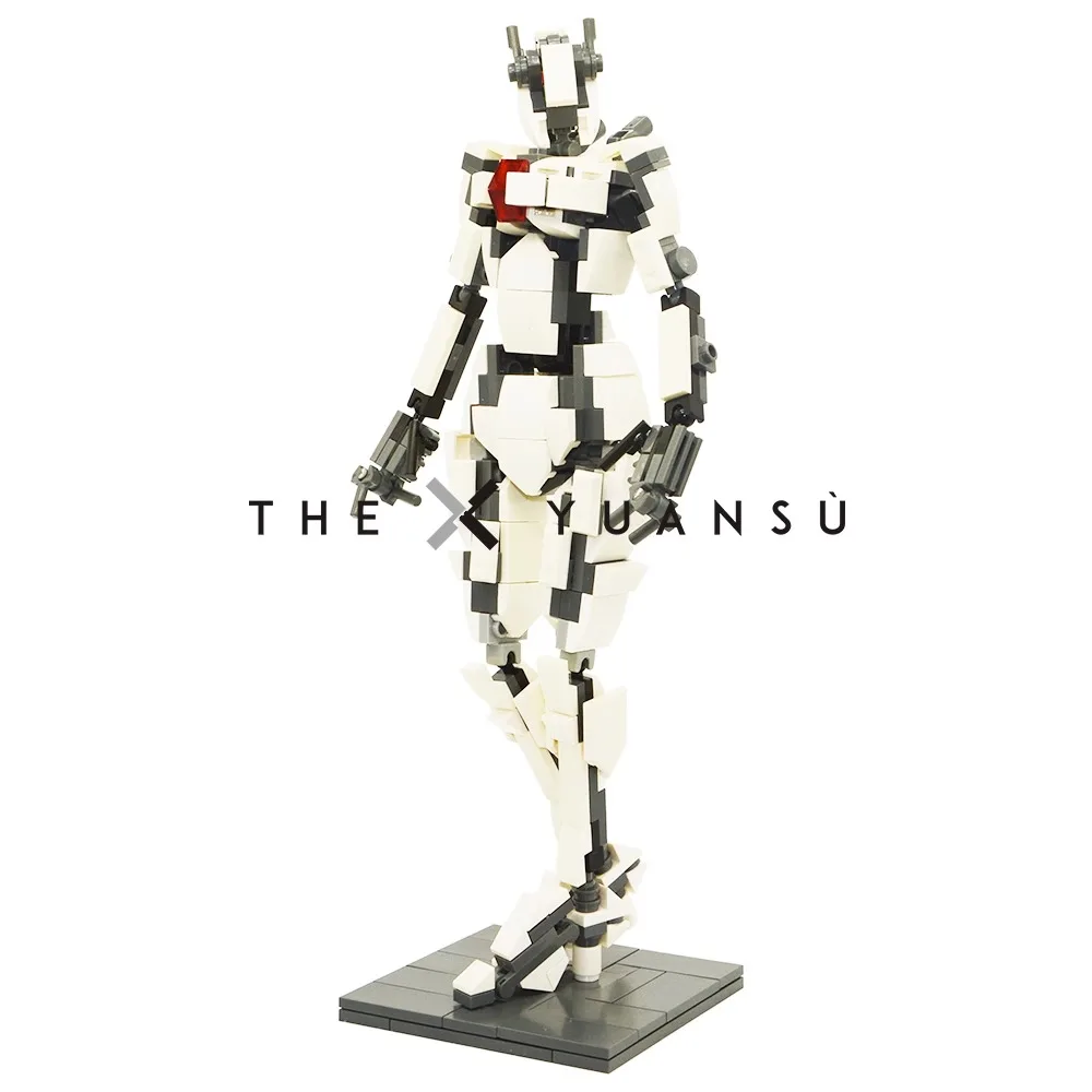 MOC Building Blocks Women Space White Mecha Small Particles DIY Model Collection Experts Education Brick Toys Kid Birthday Gifts