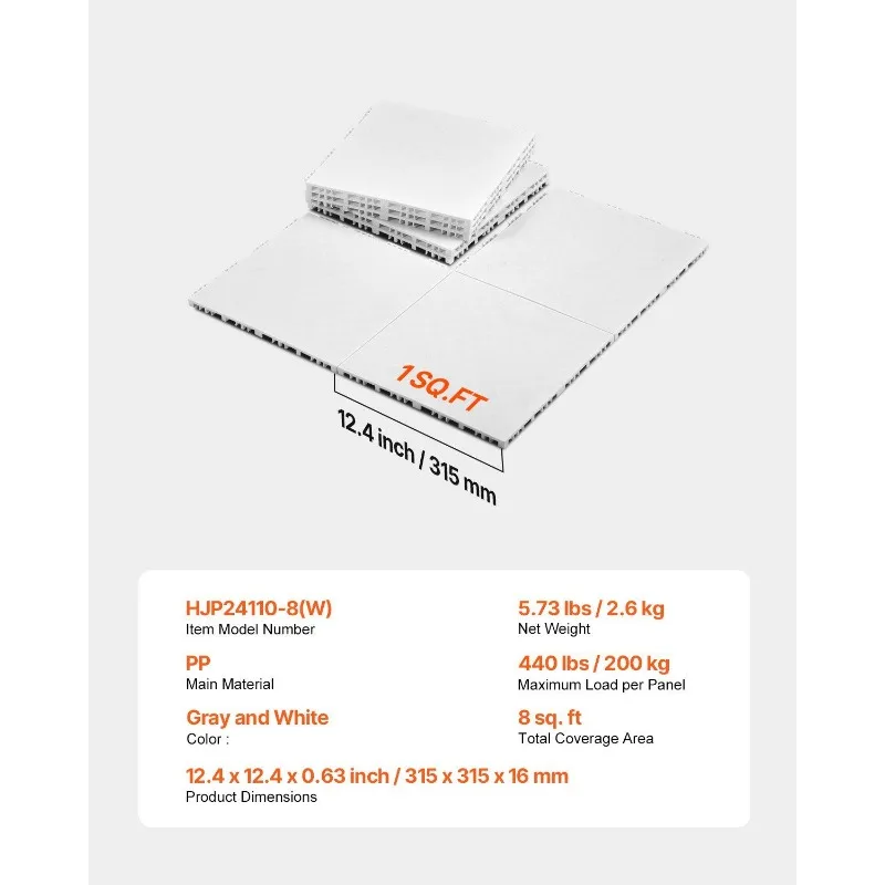 Dryland Tiles for Hockey Floor Mat, 12.4 x 12.4 in Interlocking Versatile Training Surface, 8 PCS Interlocking PP Puzzle Dance