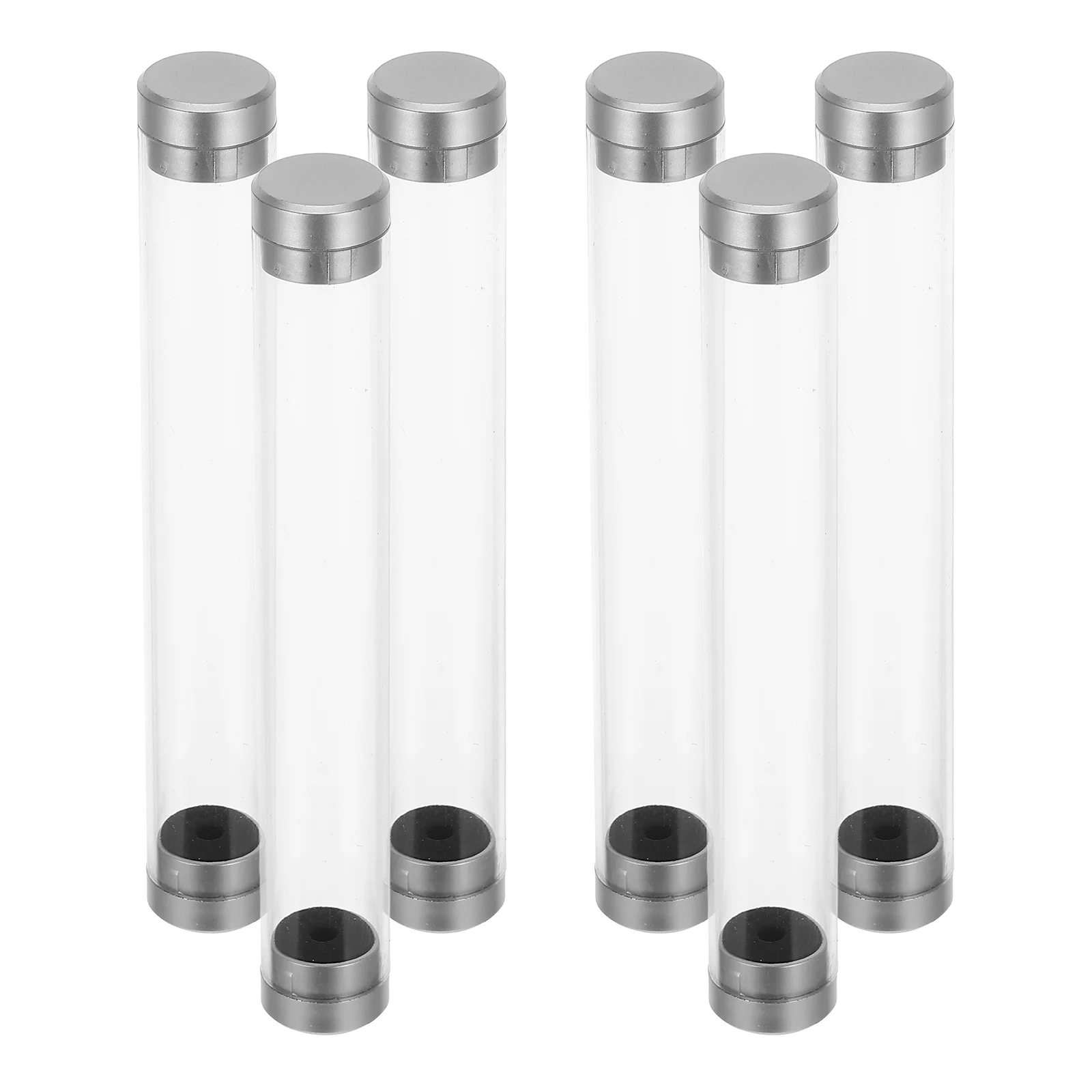 6Pcs Transparent Cylinder Pen Holder Ballpoint Pen Case Storage Organizer for Office School Business Supplies Pencil Boxes