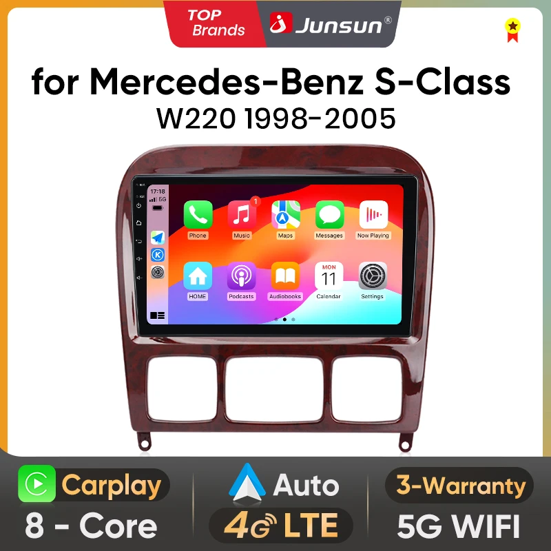 Brezžični CarPlay avtoradio za Mercedes S razred W220