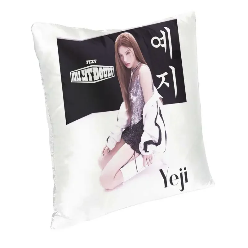 ITZYS YEJI Kill My Doubt Cushion Cover Double-sided Print Kpop Girl Music Group Throw Pillow Case for Sofa Pillowcase Home Decor