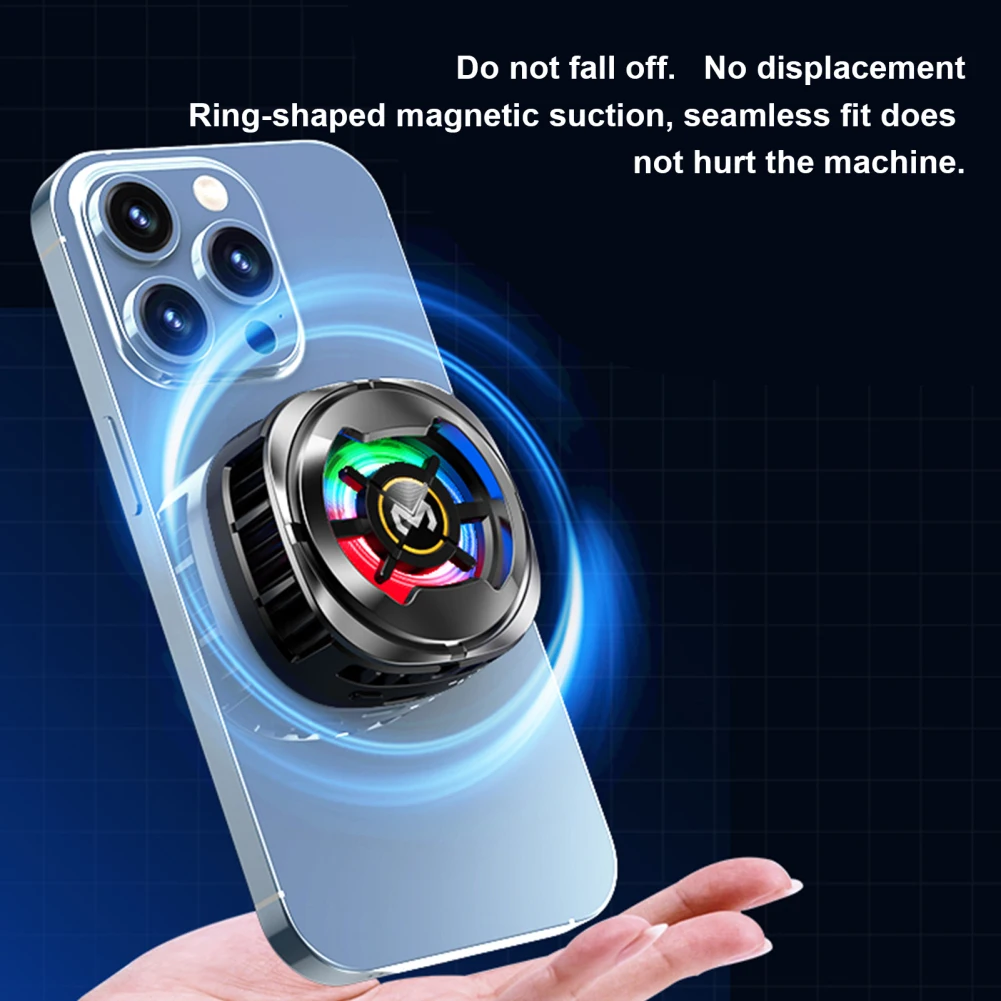 Cell Phone Cooler RGB Phone Cooling Fan Semiconductor Heatsink Cooling Magnetic Mobile Phone Radiator For Gaming CX-06