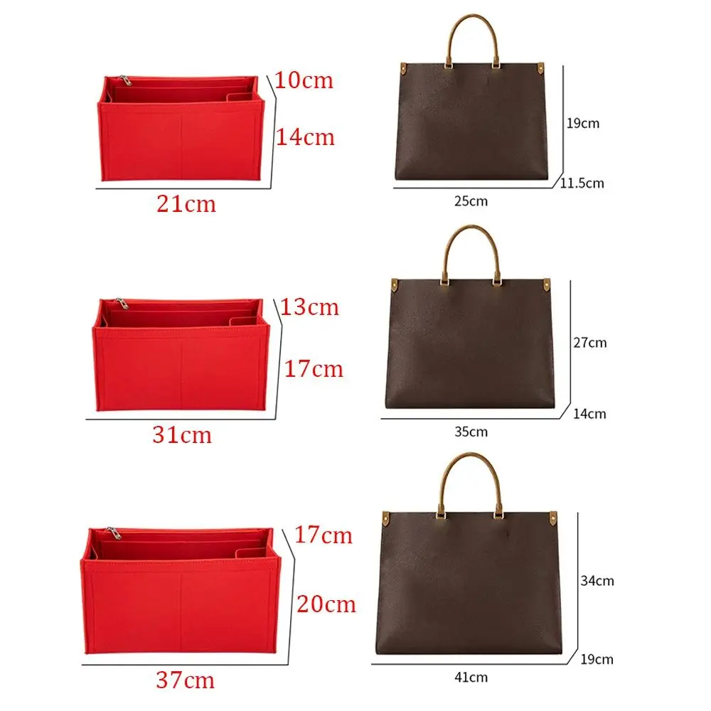 Felt Insert Liner Purse Organiser Pouch Handbag Tote Bag Internal Bag For LV Onthego Felt Bag Support High-quality
