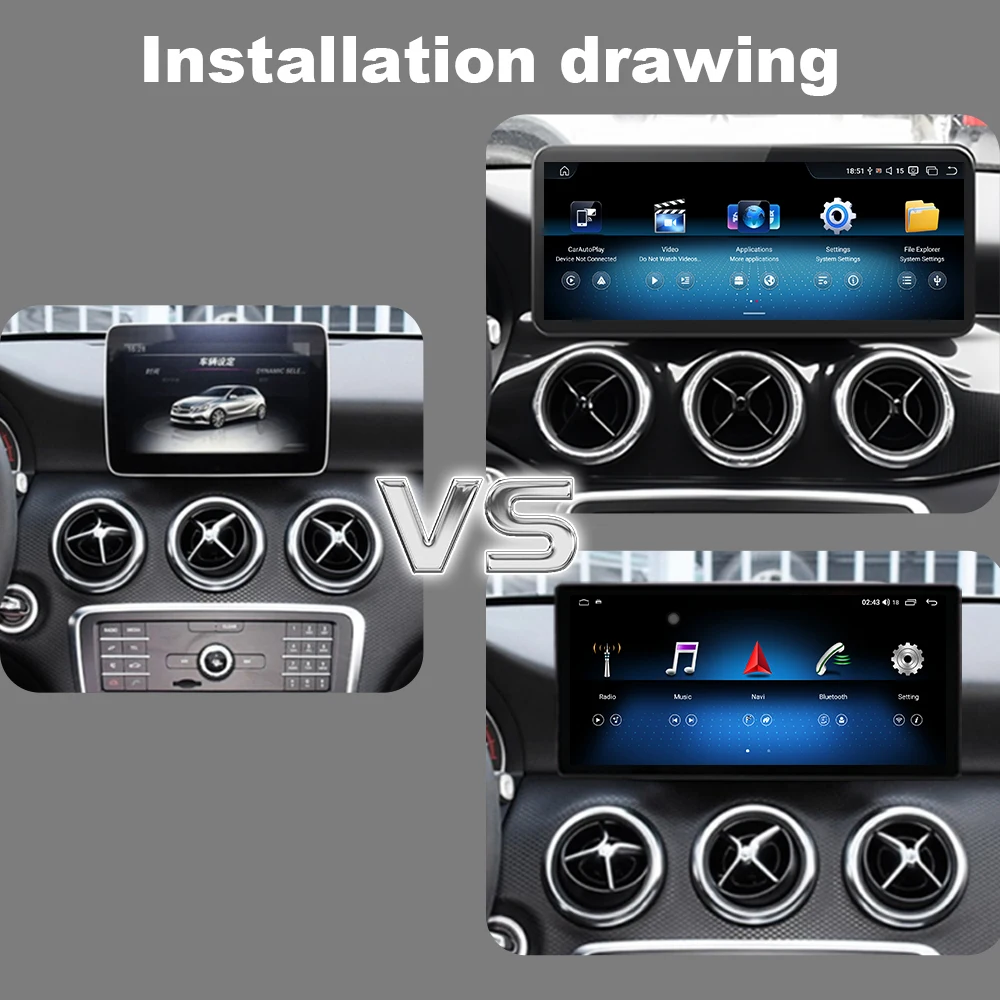 Wireless Carplay Android Auto Radio For Mercedes Benz A Class CLA GLA Class W176 C117 X156 2015-2019 4G Car Multimedia Player