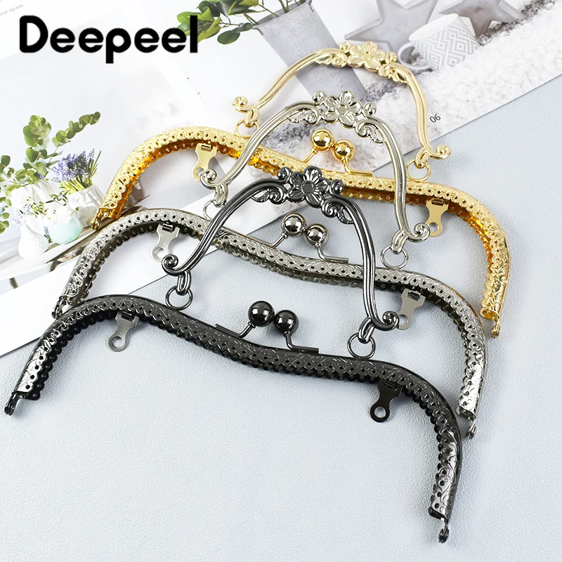 

5/10Pcs Deepeel 20cm Metal Purse Frame Embossed Bags Handle DIY Handmade Sewing Brackets Handbag Kiss Clasp Hardware Accessories