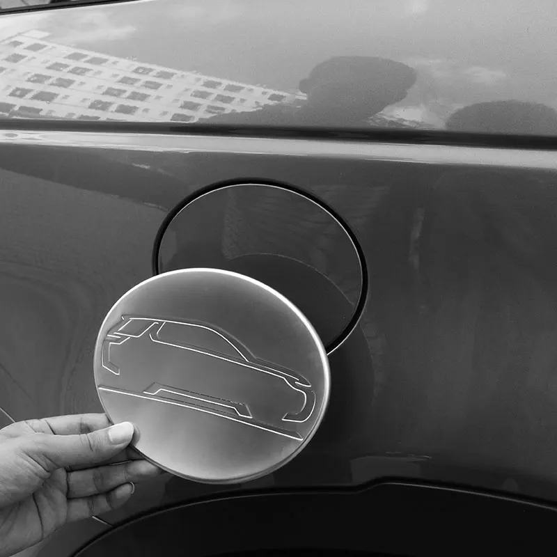 

For Land Rover Discovery Sport 2015-2019 ABS Silver Car Fuel Tank Cover Fuel Filler Cap Trim sticker Car Accessories