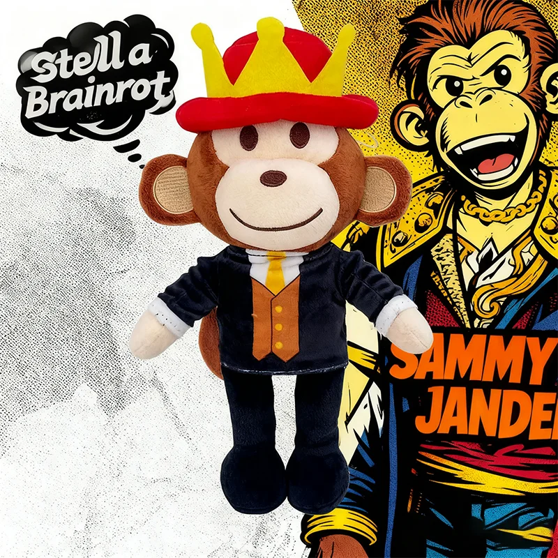 

28CM NEW Italian Steal A Brainrot Sammy Jandel Plush Toy Cute Animal Monkey Game Anime Figure Accessory Peripheral Kid Fan Gift