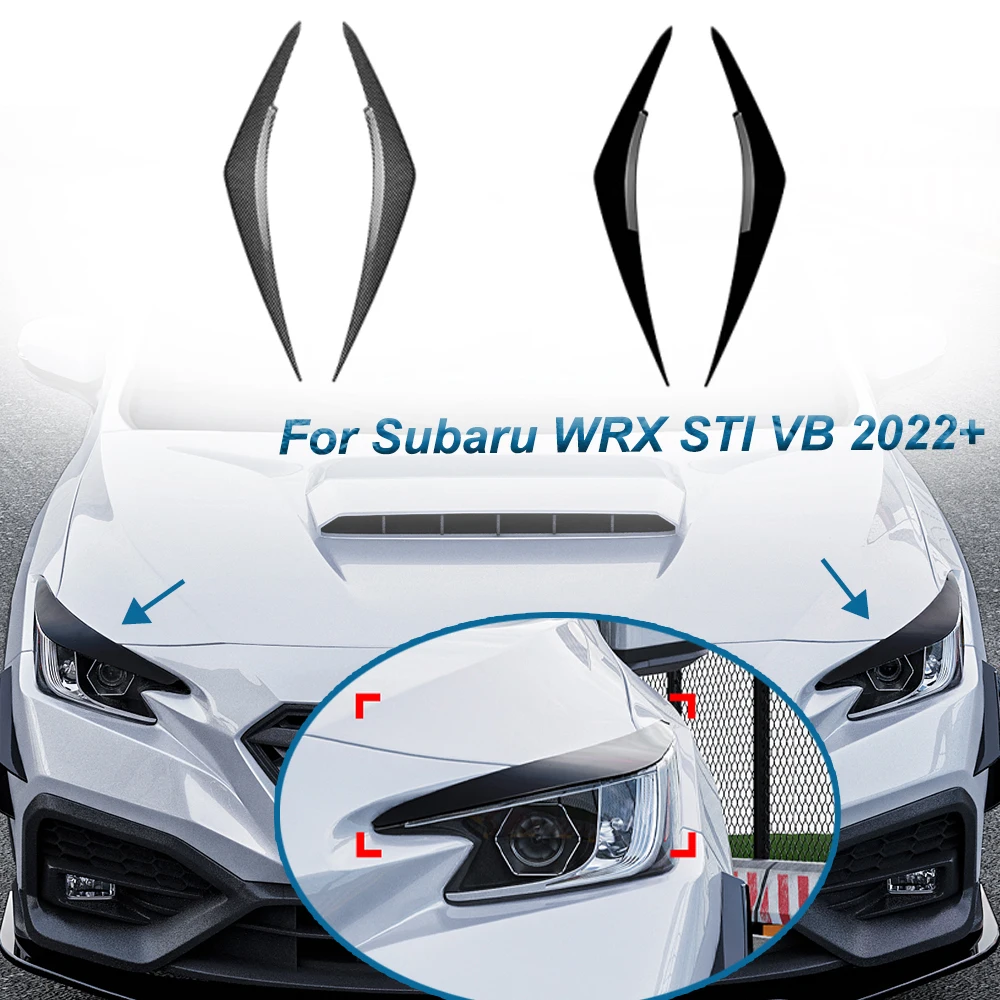 For Subaru WRX STI VB 2022+ Front Headlight Eyebrow Car Sticker Car Exterior Modification Body Kit Glossy Black