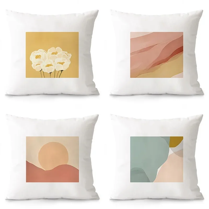 Nordic Cartoon Children's Room Suede Pillow Modern Simple Korean Small Fresh Sofa Living Room Waist Pillowcase Headrest