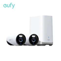 Eufy Security EufyCam E330, 전문 야외 보안 카메라 시스템, 24/7 녹화 플러그인, Wi-Fi NVR, 얼굴 인식 AI