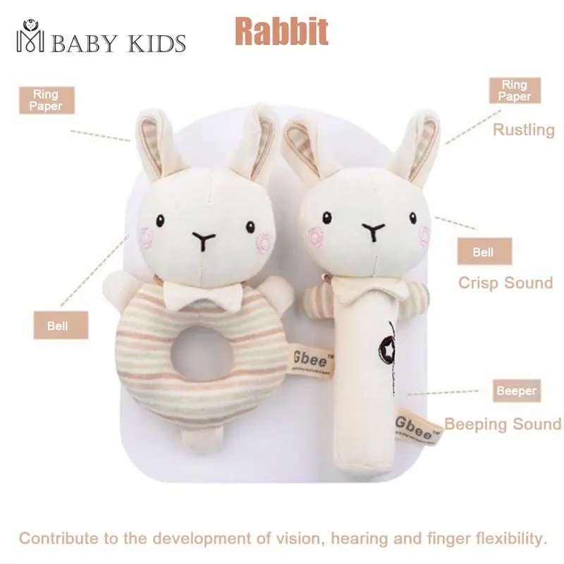 Hochets en Peluche Doux et Mignons pour Bébé, Jouets Confortables pour Enfant en Bas Âge