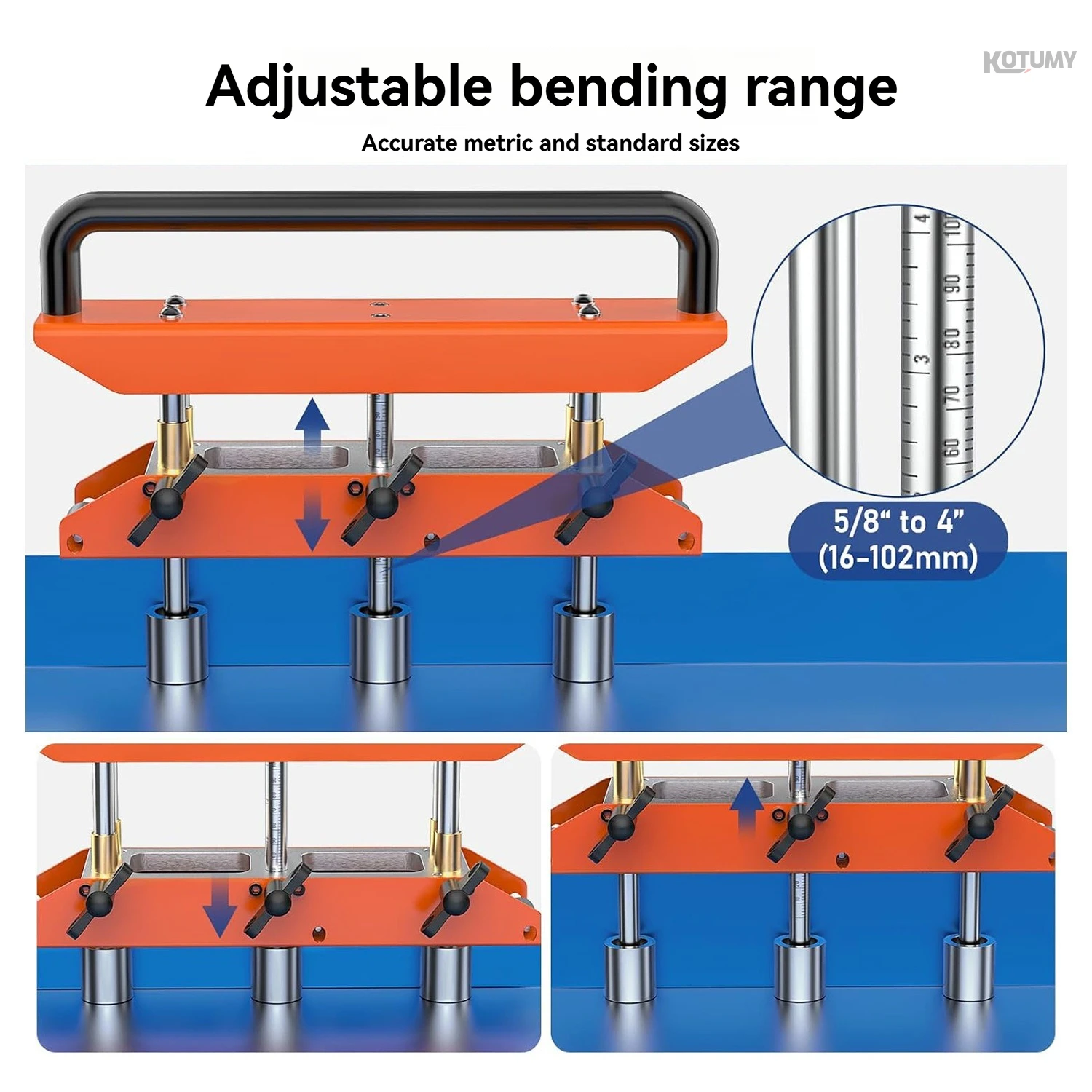 6-Roller Plate Bending Machine 0-90° Adjustable Large Radius Roller, Portable Manual Aluminum Vertical Seam Roofing Tool