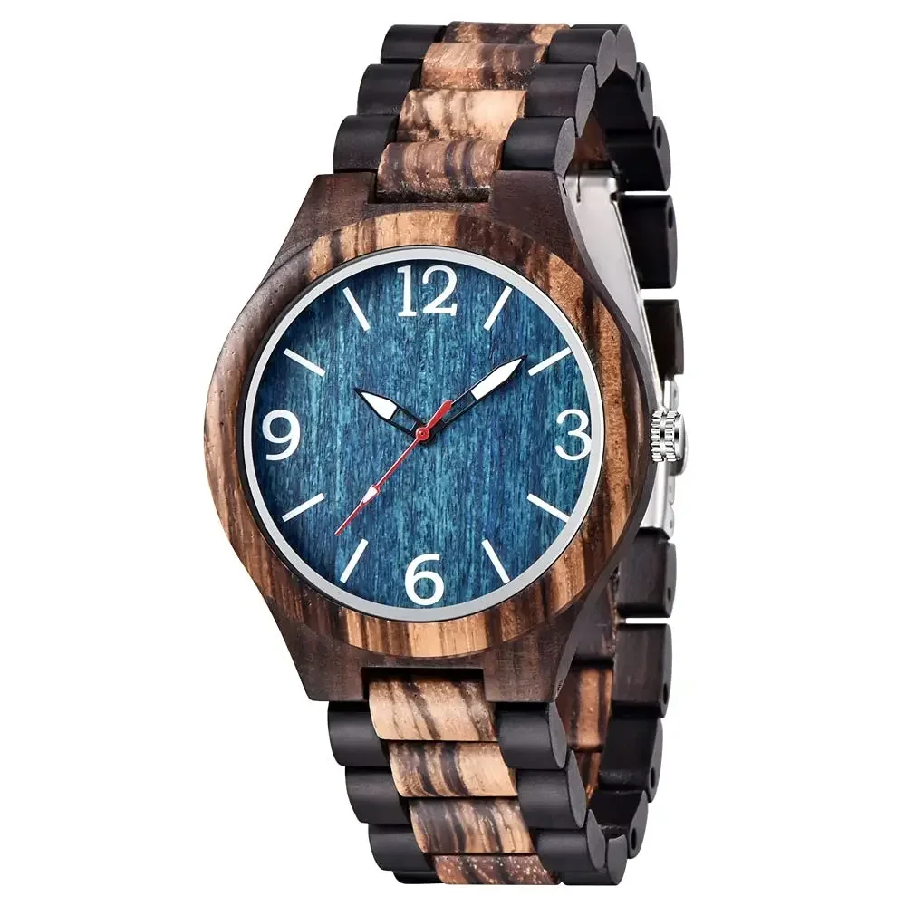 New Street Denim Trendy Design Men's Wooden Watch Casual Fashion Men's Accessories Quartz Watch