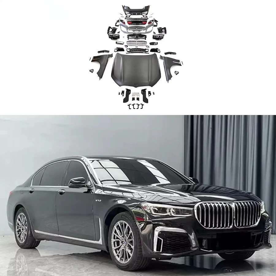 7 SERIES F02 to G12 LCI MP STYLE BODY KIT 2009-2015 FRONT BUMPER HEAD LIGHT SIDE SKIRT FACELIFT 7S F02 to G12 CAR BUMPERS