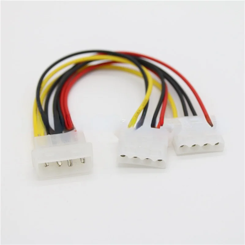 Adaptor kabel Splitter daya 4 Pin Molex pria Power ke 2x IDE 4 Pin Female Y Splitter Extension Adapter kabel konektor 20cm