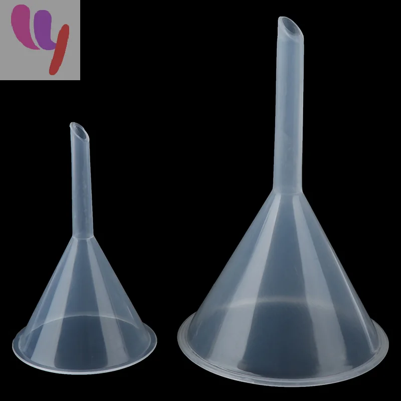 1/2/5 pcs 60mm 90mm Reusable Clear Plastic Funnel Set Lab PP Funnels Kitchen Funnel Lab Bottles Essential Oils