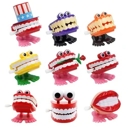 1PC Novelty Children Clockwork Toy Upper Chain Jumping Tooth Toy Jump Teeth Running Clockwork Spring Wind Up Toy Dentist Gifts