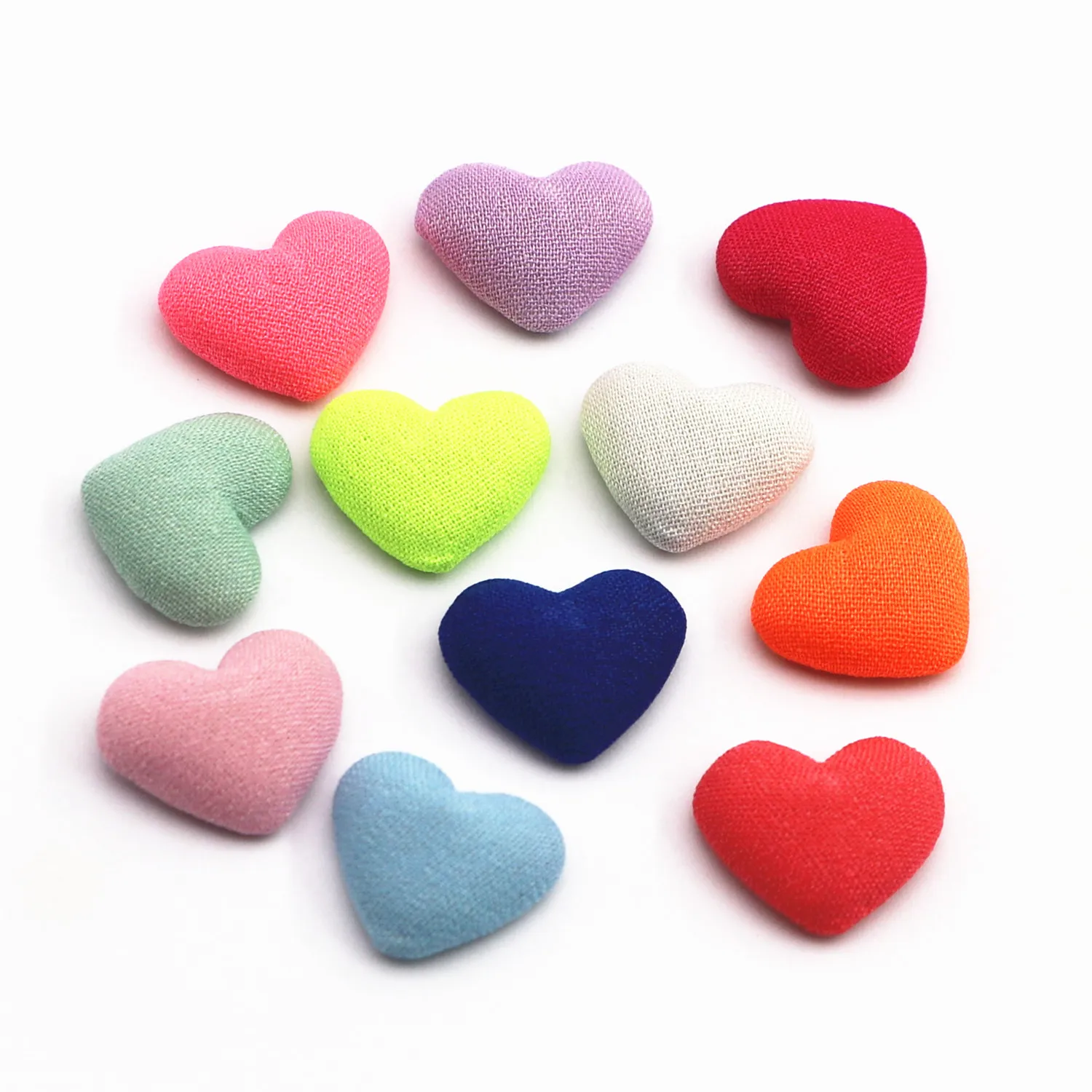 17mm Colori Della Miscela 50 pz Cuore Polka-Dot Tessuto Button Coperto Flatback Decorazione Bottoni Fatti A Mano Scrapbooking FAI DA TE, BK1005