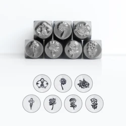 Metal stamps, metal design flower stamps, metal stamp jewelry, metal stamping tools (8.3MM)