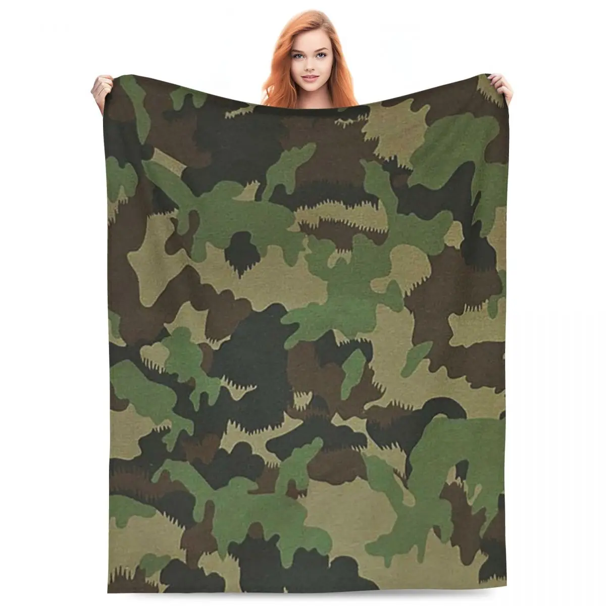 TAZ 90 Swiss Camo Military Tactical Gear Army Camouflage Blankets Flannel Sofa Throw Blanket  Bedroom Throws Bedspread Quilt