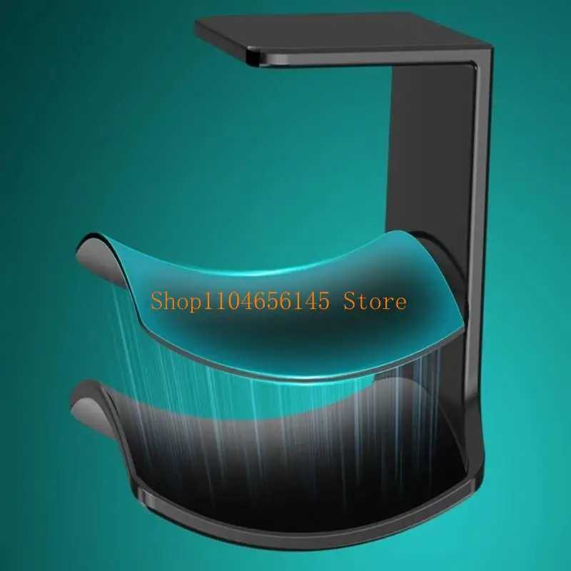 5asd Wall Mount Headphones Stand Holder Space Saving Headphones Hanger Holder Under Desk Hook, Easy to Set Up Clamps Hanger