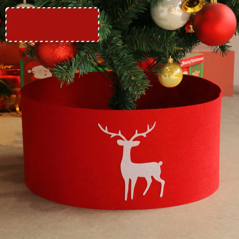 60/90/120cm Tree Skirt Deer Printed Christmas Tree Skir Xmas Tree Mat Christmas Tree Basket New Year Gift Party Decoration