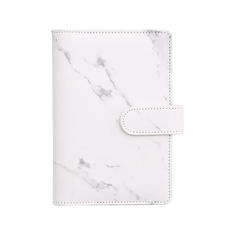 Imagem -05 - Couro do Plutônio Marbled Caderno Binder Orçamento Planejador Organizador Anel Binder Capa Bolsos Material Escolar Diário a6