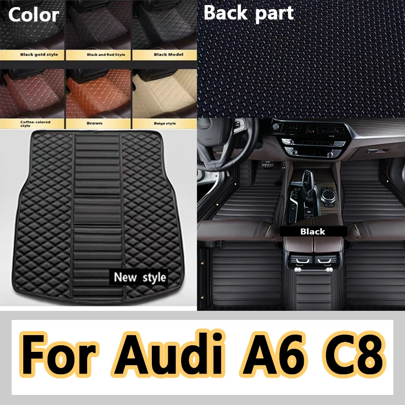 

Роскошные автомобильные коврики на заказ для Audi A6 C8 2019 2020 2021 2022 2023 Авто Роскошные кожаные мужские и женские автомобильные коврики полные