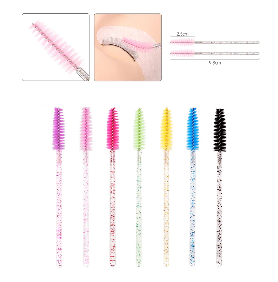 Brosse à Cils en Clip, Peigne, Extension de Cils de Poulet, Baguettes de Mascara, Maquillage Professionnel, Outil de miles, en Vrac, 50 Pièces