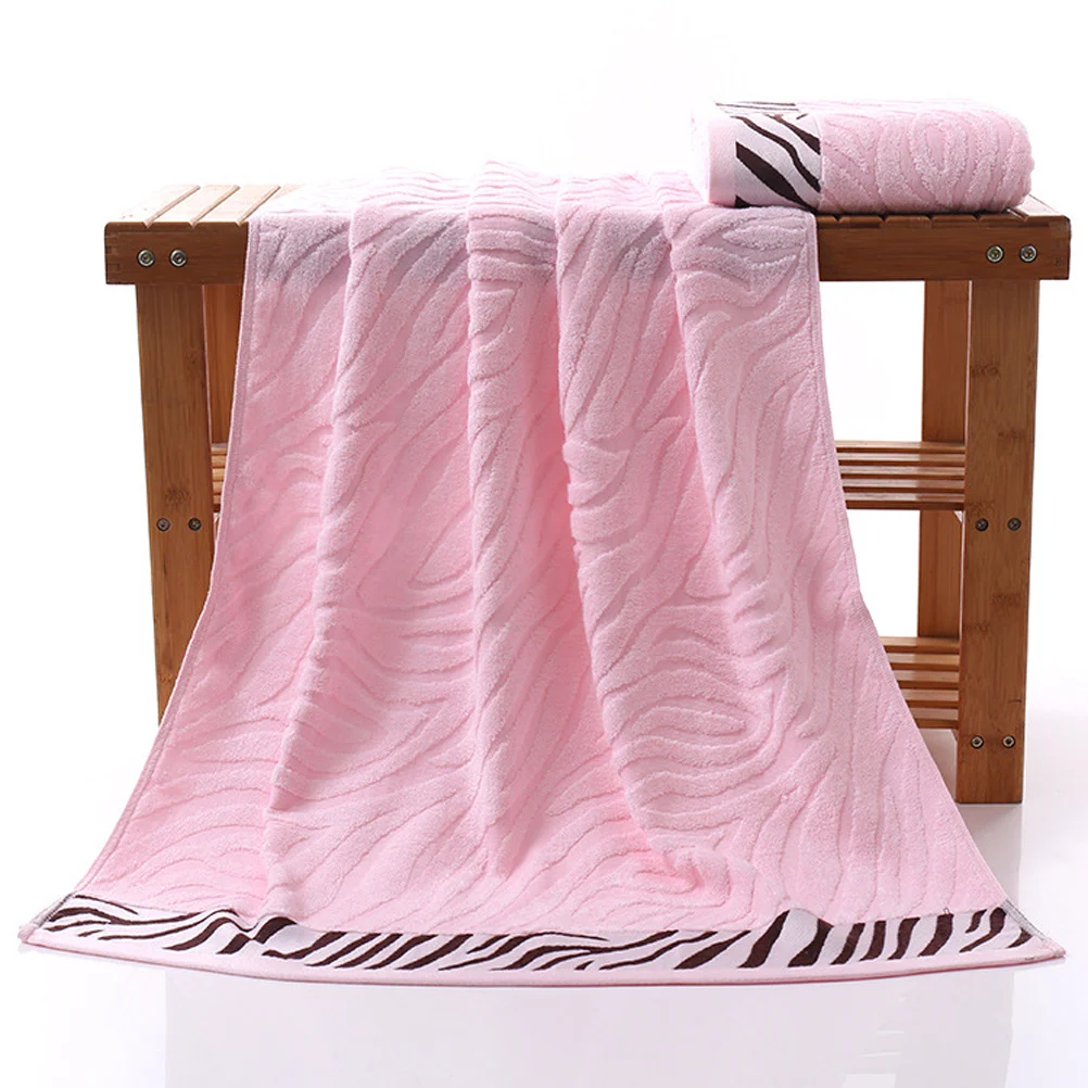 

Bamboo Fiber Bath Towel Tiger Pattern Pink 140x70cm Super Dry Swimming Beach Towel Absorbent Bathroom Sheet