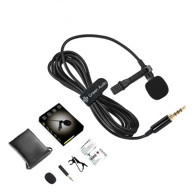 Micrófono de solapa mini 3.5mm para teléfono móvil PC laptop con cable para grabación 5
