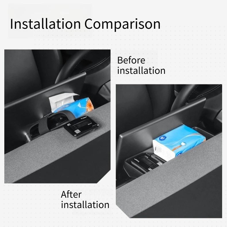 Für Tesla Model YL/Y Juniper 2026 Model 3 Highland 2024 Armaturenbrett-Aufbewahrungsfach Silikon-Mittelkonsolen-Bildschirm Rückseitiger Telefon-ETC-Kasten – Detail 4