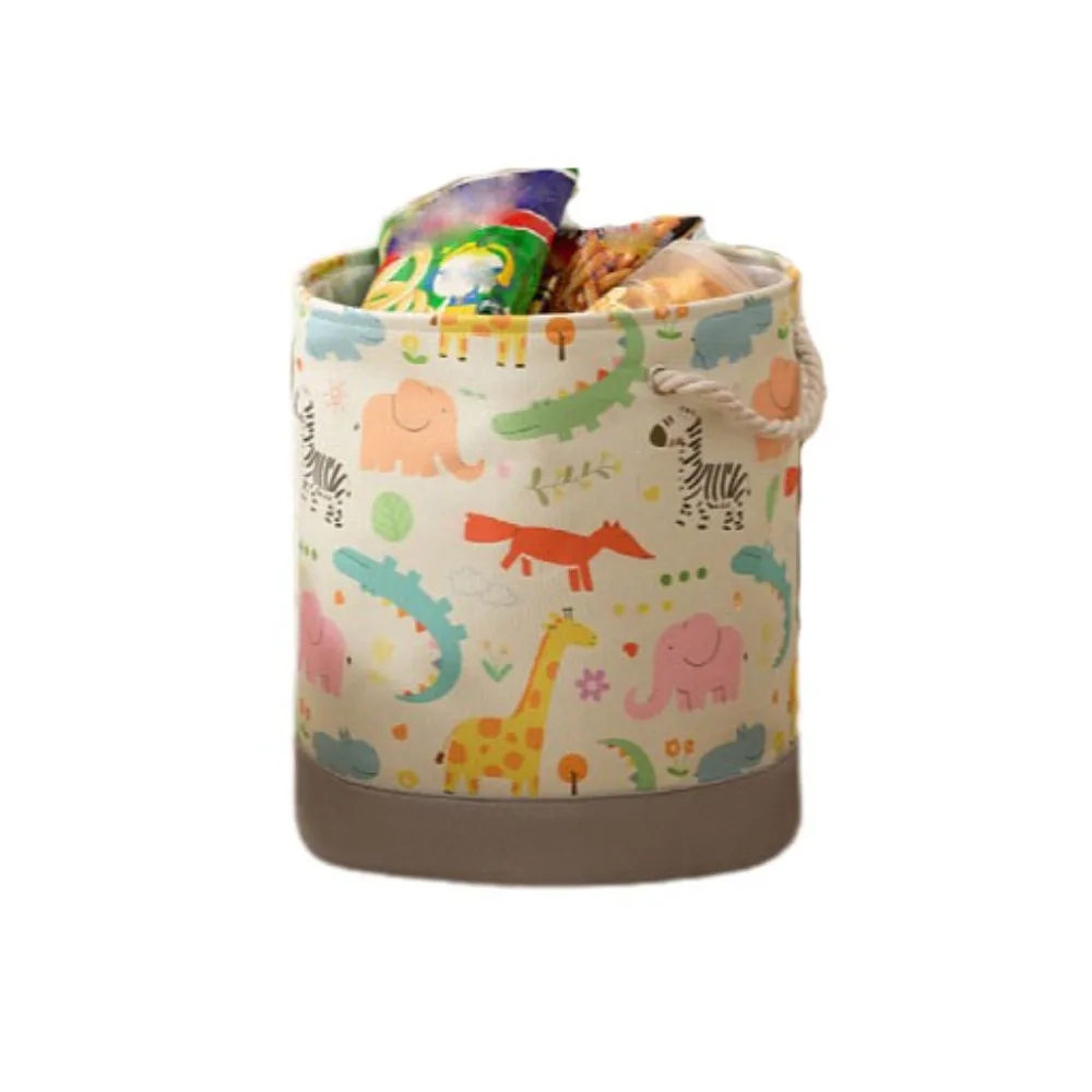 

Multi-functional Cartoon Storage Basket Foldable Portable Canvas Laundry Basket with Handle Large Capacity Storage Bins Room