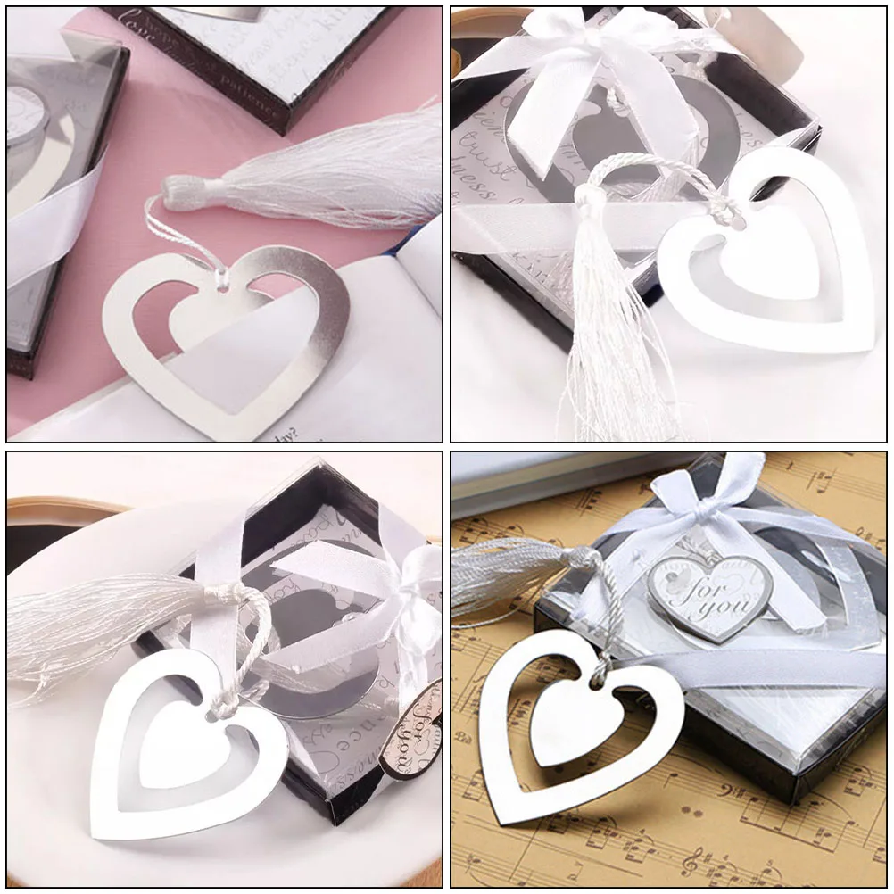 

Metal Bookmark Decoration Hollow Out Page Marker Tassel with Pendant Silver Bookmarker