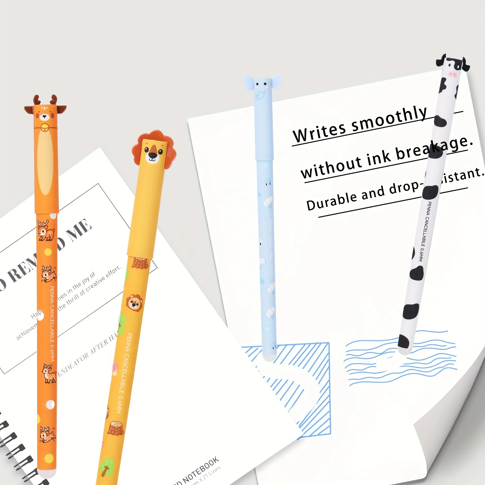 8er-Pack löschbare Stifte in Tierform für Journaling, Schreiben, Bürobedarf, Geburtstagsgeschenke, Weihnachtsgeschenke, Geschenkideen, Gelstift – Detail 4