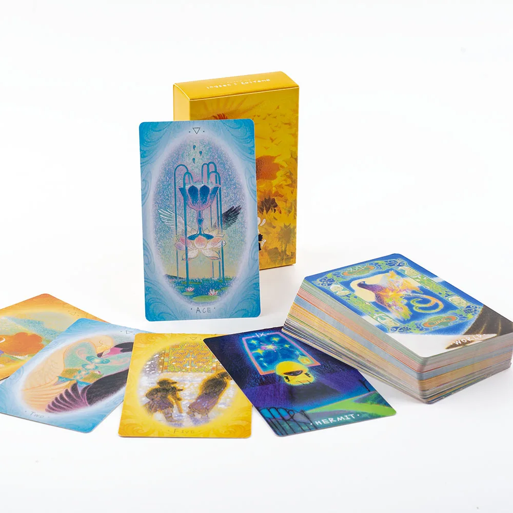 79 Stück, ein Stil voller Sonnenschein und Fantasie, englische Visionen, Wahrsagerei, Edition, Deckbrett, Spiele, 10,3 x 6 cm