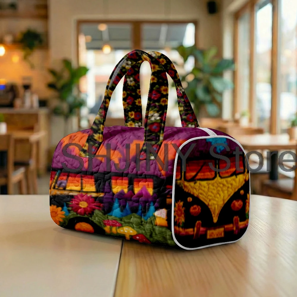 

Сумка-даффл стеганая с цветочным принтом 2026 для повседневных поездок и путешествий, дорожная сумка-тоут для мужчин и женщин, уличная сумка для выходных