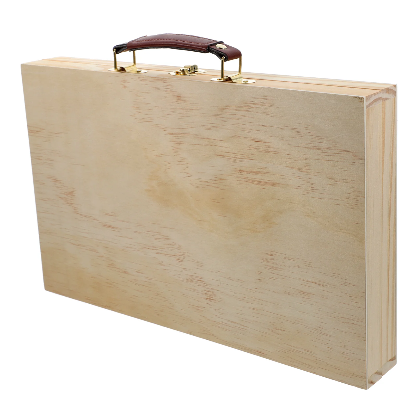 

Portable Wooden Paint Box Lightweight Storage Art Case Drawing Tool ganizer Durable Handle Sturdy Design Locking Clasps Secure