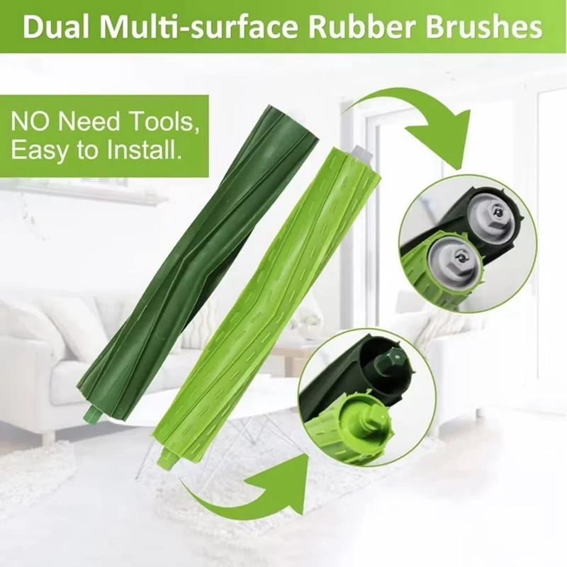 Top Sale Replacement Rubber Roller Brushes Compatible For Irobot Roomba E I And J Series I3 I3+ I6+ I7 I7+I8+Plus E5 E6 E7 Vacuu