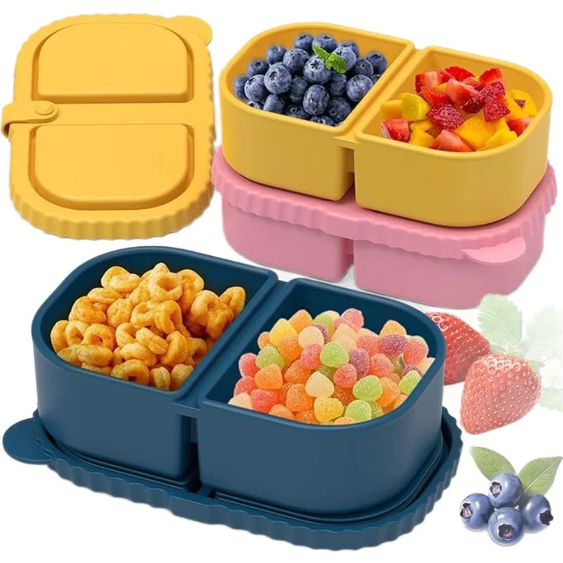 240ML Silikon-Lunchbox mit Fächern, luftdichter Behälter, tragbare Bento-Box für Schule, Büro, Picknick im Freien, Mahlzeitenvorbereitung