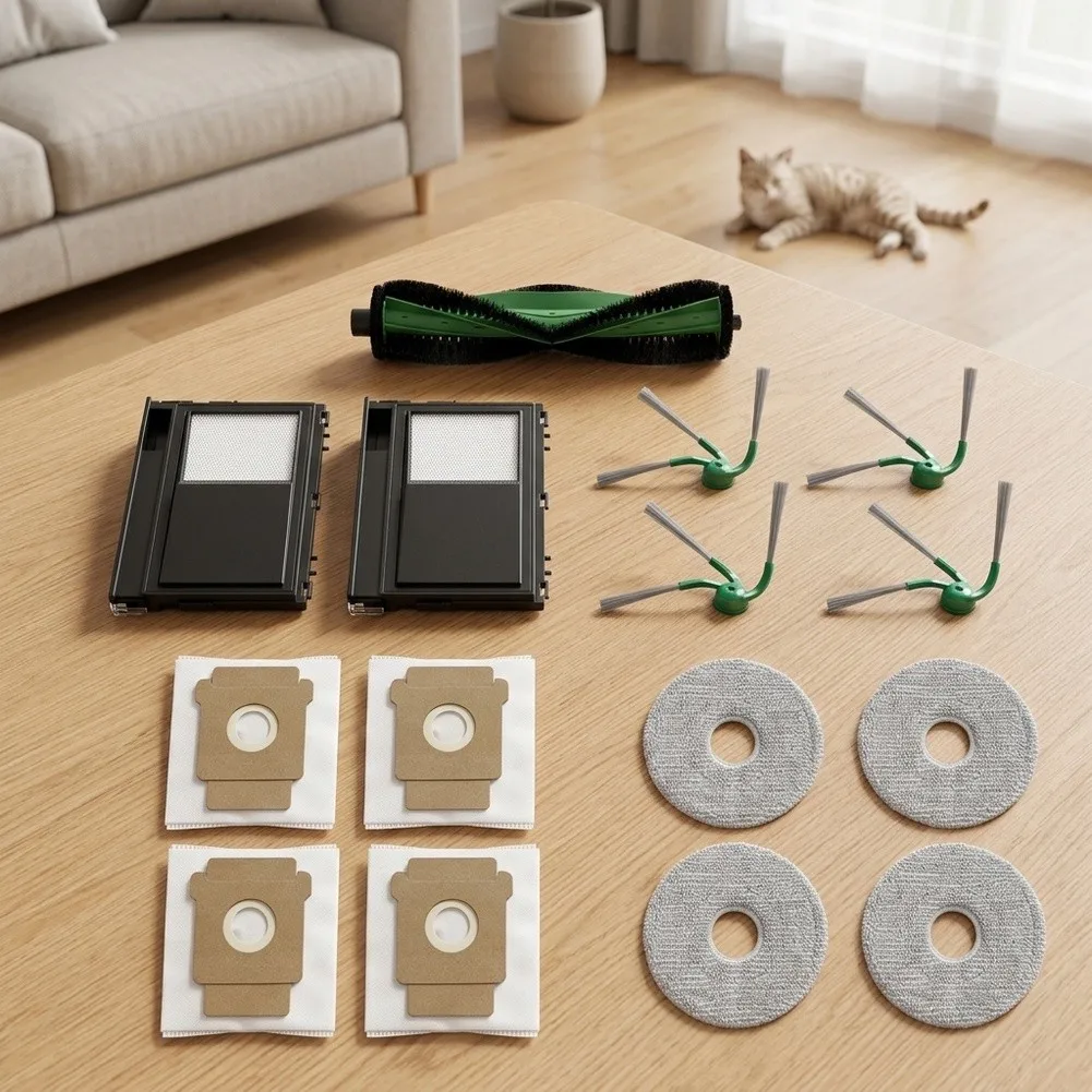 Roller Brush Filter Dust Bag Replacement Parts Compatible Spare Accessories For Household Robot Vacuum Cleaner Daily Repair Use