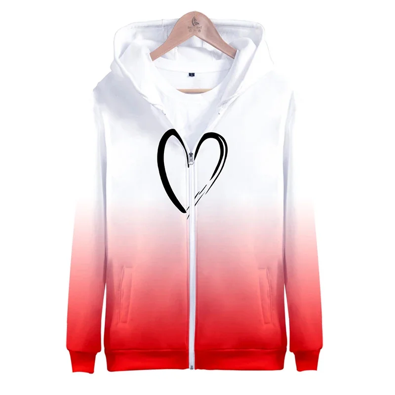 

Colorful Gradient Love Heart Hoodie Men Women Long Sleeve Sweatshirt Streetwear Hip Hop Pullover Tops Sudaderas