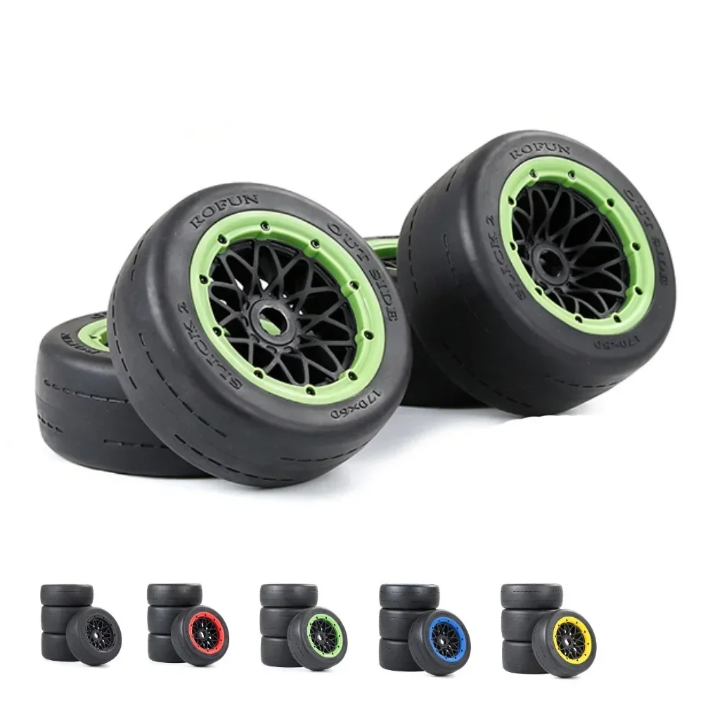-For 4pcs/set On Road Flat Front And Rear Tyre For Rofun Baha 5B 1/5 RC Cars Remote Control Vehicle Parts Accessories 855121*