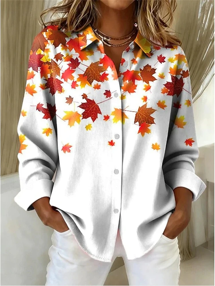 

Fashionable Casual Women's Loose Comfortable Shirt Collarless Design 3D Exquisite Print Comfortable Breathable Shirt