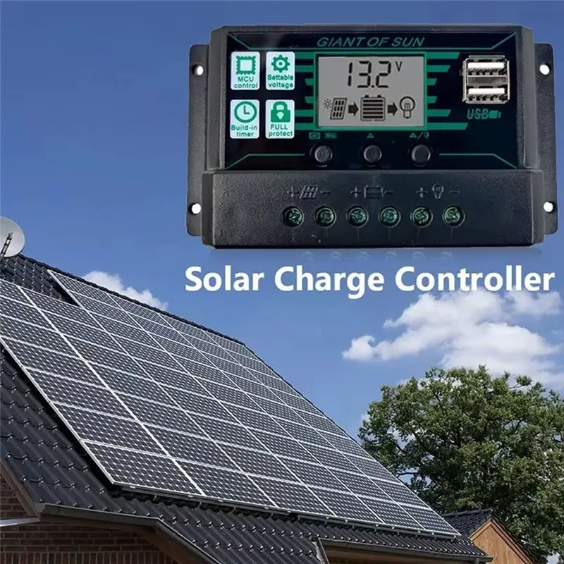 A74E-Solar Charge Controller 12V 24V Solar Panel PV Controller For Lifepo4 Lithium GEL Lead Acid Battery