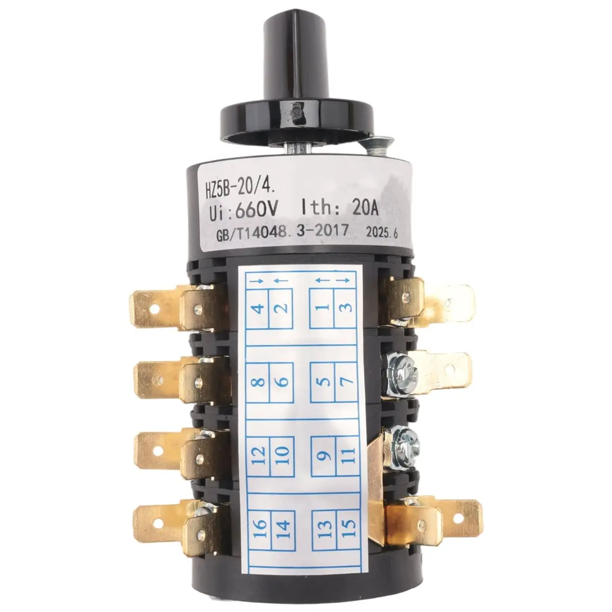 【Welding Accessories】 HZ5B-20/4. 4 Phase 16 Screws Rotary Cam Transfer Combination Switch for Electric Welding Machine