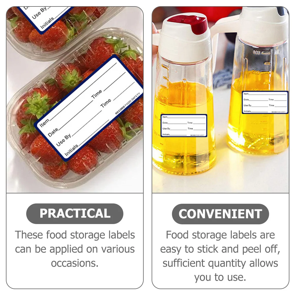 

2pcs 2 Rolls Food Storage Label Sticker Writable Date Content Tracker For Refrigerator Freezer Pantry Kitchen Restaurant Grocery